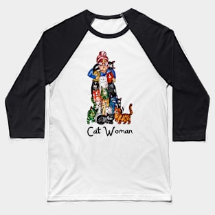 Cat woman 01 Baseball T-Shirt